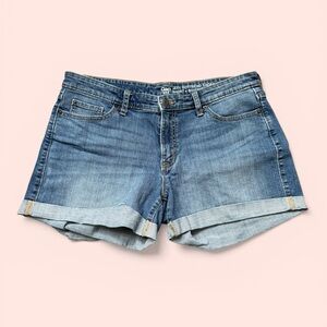 GAP Washed Blue Boyfriend Roll-Cuff Denim Shorts